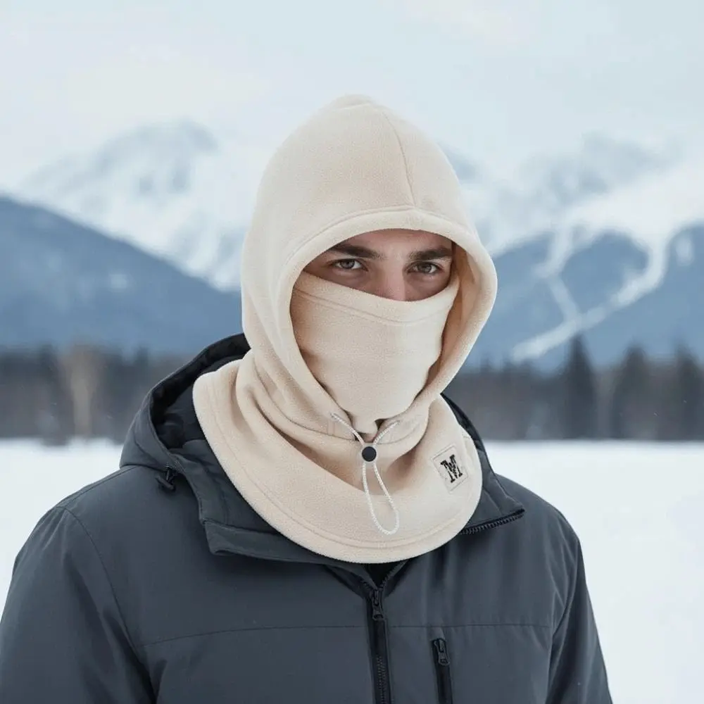 

Модная теплая зимняя флисовая балаклава с капюшоном и защитой ушей, ветрозащитная, на шнурке, для активного отдыха