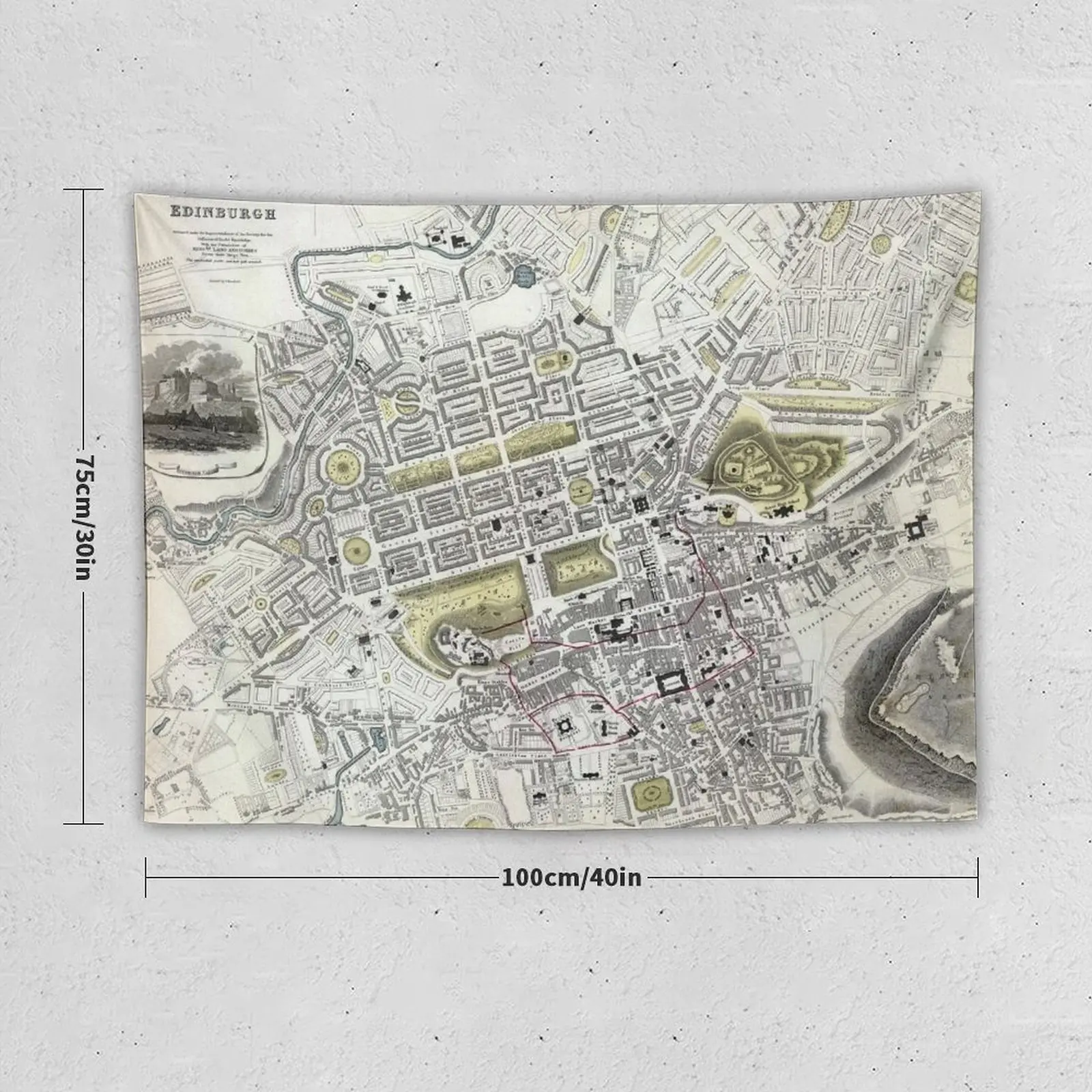 Plan of Edinburgh, Scotland - 1834 Tapestry Room Aesthetic Bedrooms Decorations Tapete For The Wall Bedroom Decoration