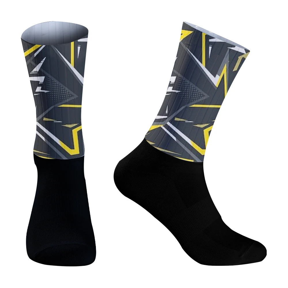 Chaussettes coordonnantes en silicone sans couture pour cyclisme, accessoire de sport pour vélo de route, nouvelle collection été 2024