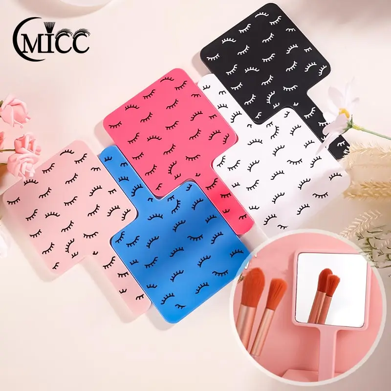 مربع يده رمش تمديد ماكياج المرآة البالونية طالب الحمام مقبض اليد مرآة سبا صالون المرايا المدمجة المحمولة #2