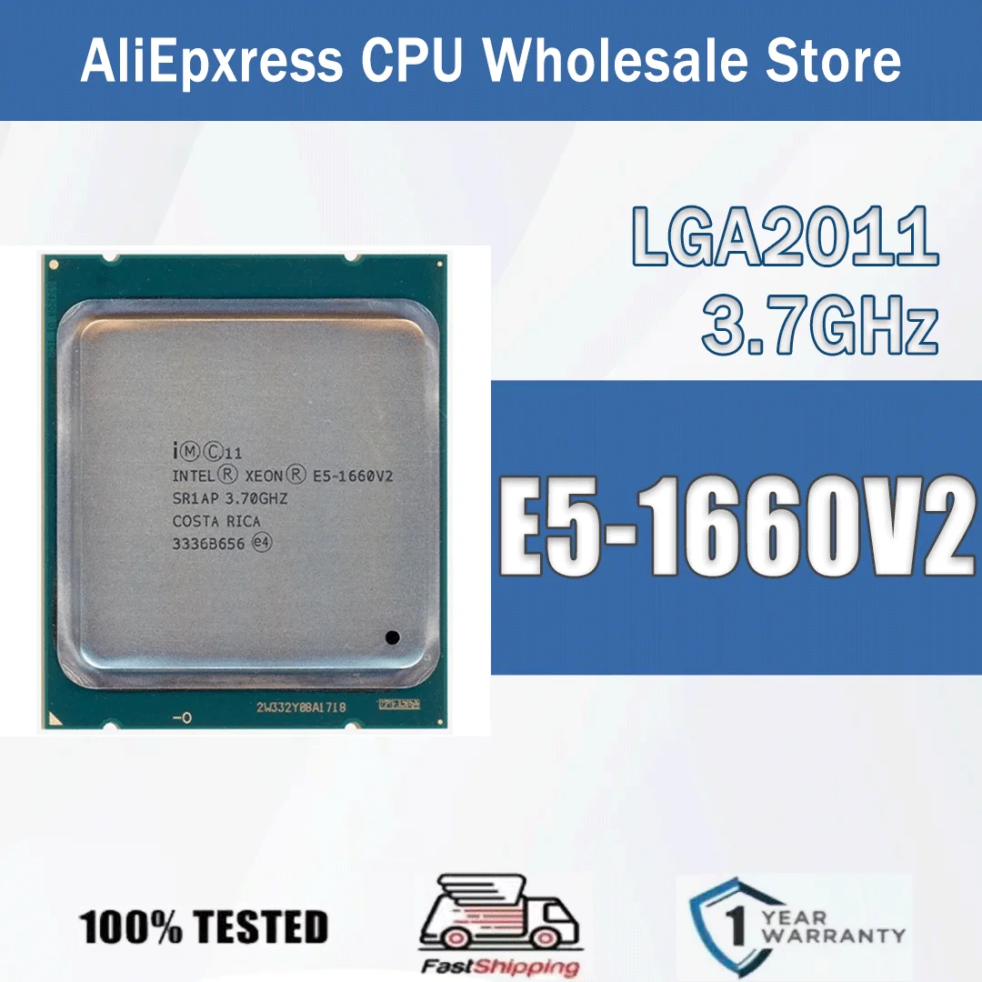 Intel Xeon E5-1660V2 6 Core CPU 3.7GHz 15M 130W E5 1660 V2 SR1AP E5 1660 V2 ordinateur CPU processeur serveur paquet LGA 2011