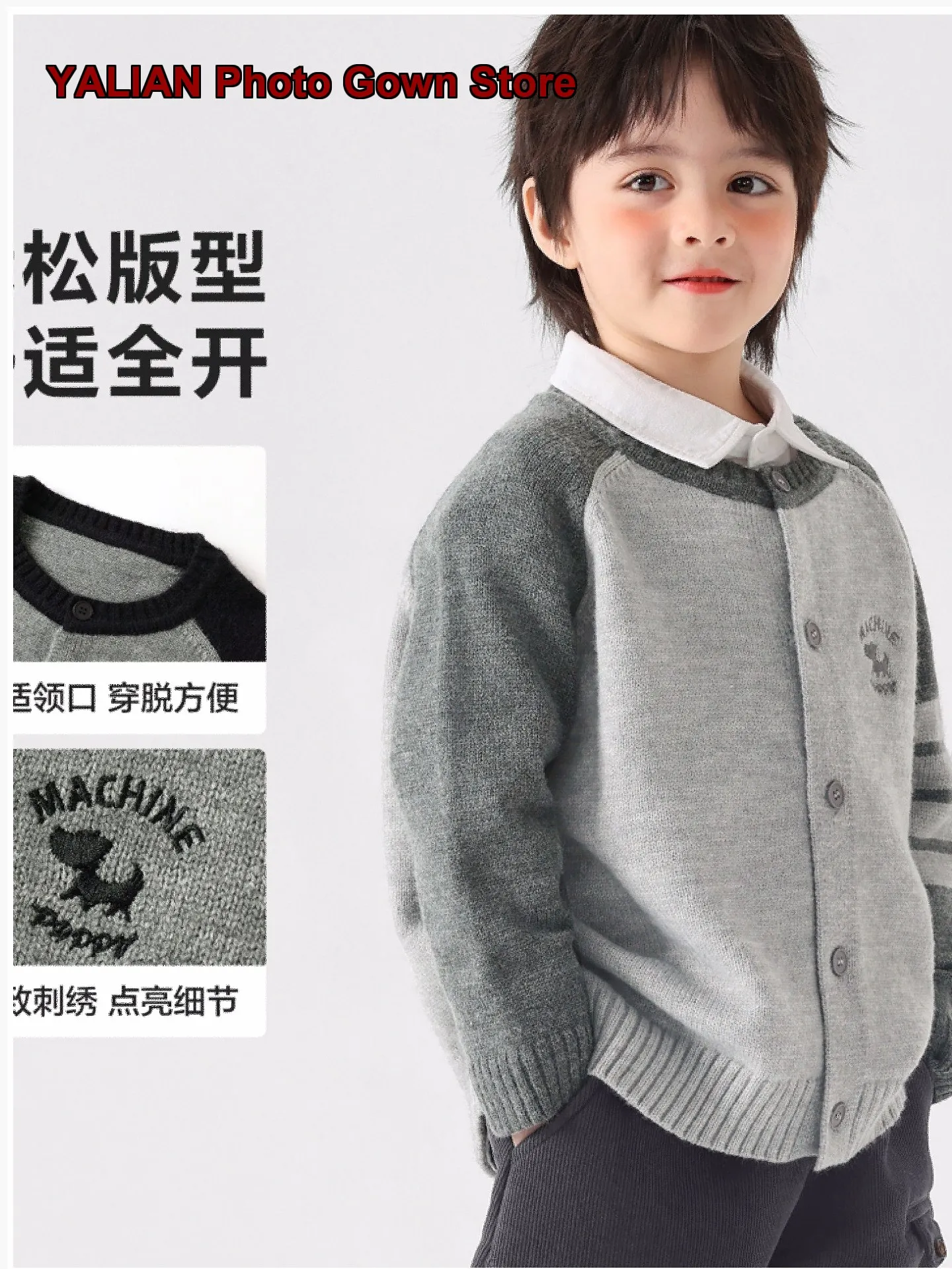 Boys Knit Top Kids Autumn Winter Round Neck Long Sleeves Thin Breathable Trendy