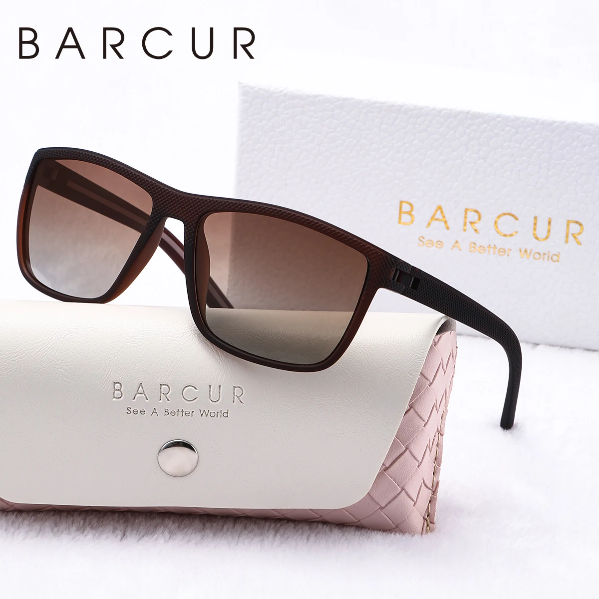 BARCUR Minimalistische Basic-Sonnenbrille im Campus-Stil, vielseitig einsetzbar für den täglichen Gebrauch, UV-beständig, Geschenk für Freunde, Markenverpackung