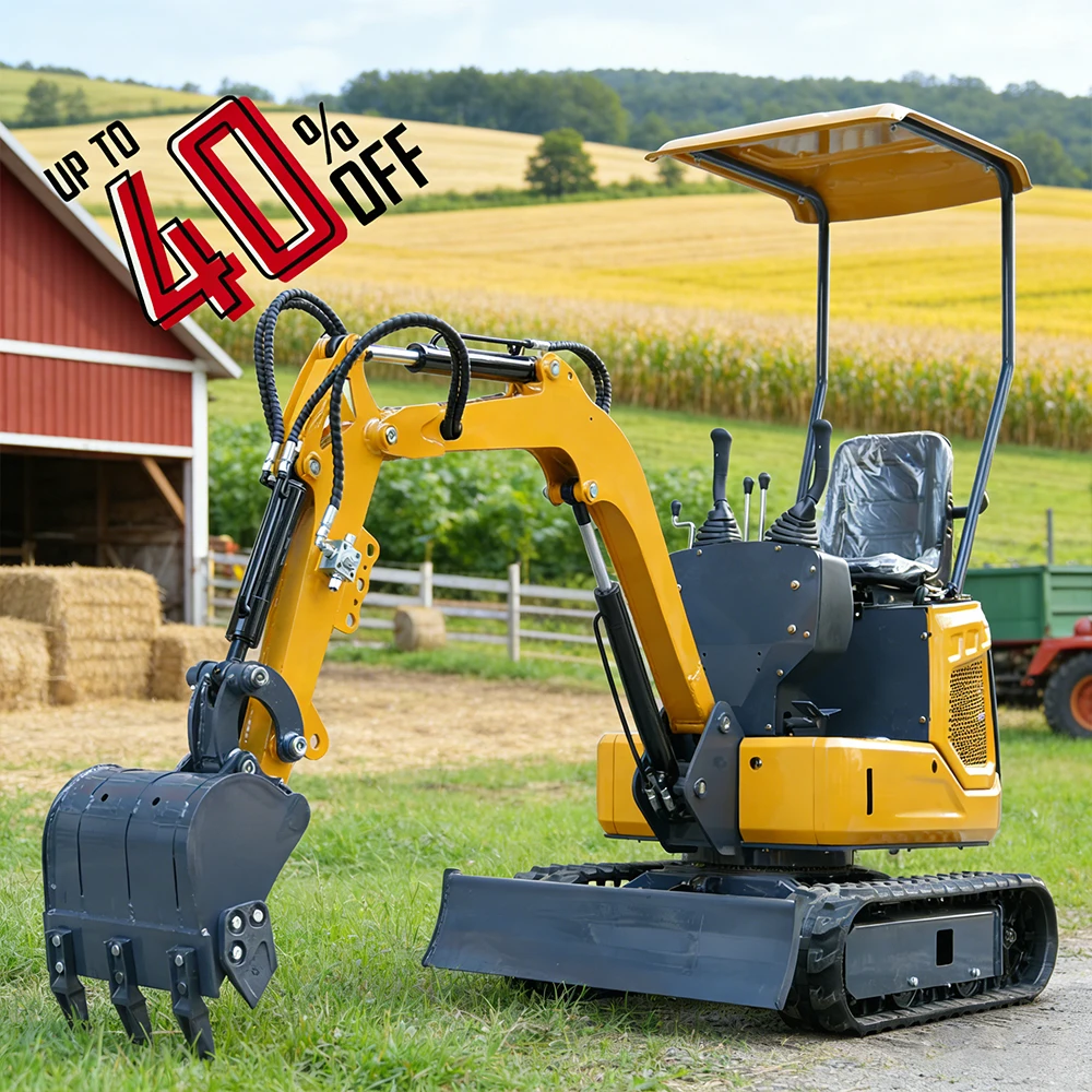 Fabrikverkauf 1-Tonnen-Minibagger mit Hydraulik, Dieselmotor, EPA-zertifiziert, Raupenbagger für Garten und Landwirtschaft, kleiner Bagger, Preis individuell anpassbar – Detail 2