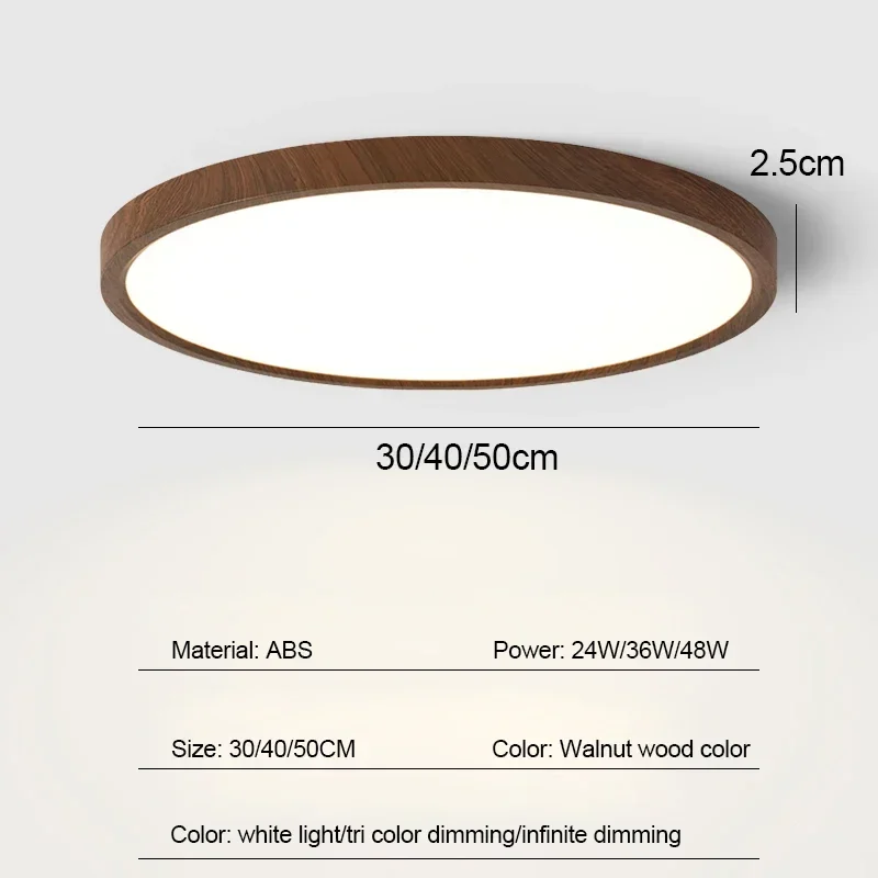 Houtnerf LED-plafondlamp Woonkamer Slaapkamer Licht Gang Balkon LED-plafondlamp Keuken Plafondlampen Opbouwmontage