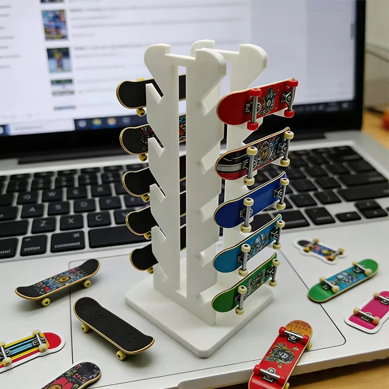 1pc Five-Tier Angled Storage Rack Skateboard Floor Stand Fingerboard Skateboard Display Stand Mini Skateboard Decorative Holder