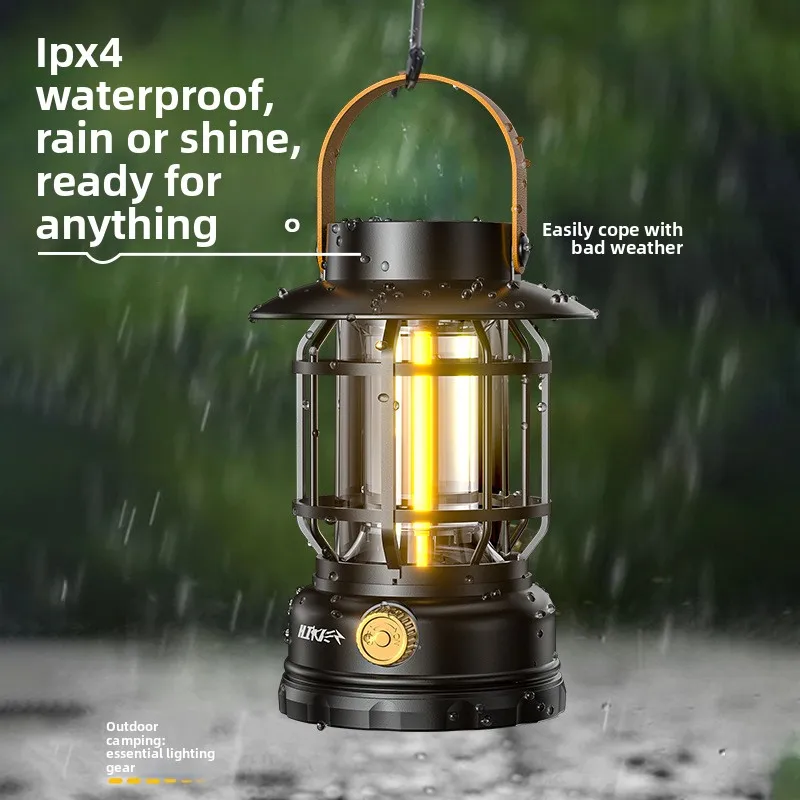 

Ретро-портативный фонарь для кемпинга в форме лошади - перезаряжаемый светодиодный водонепроницаемый многофункциональный яркий фонарь для палатки с крючком