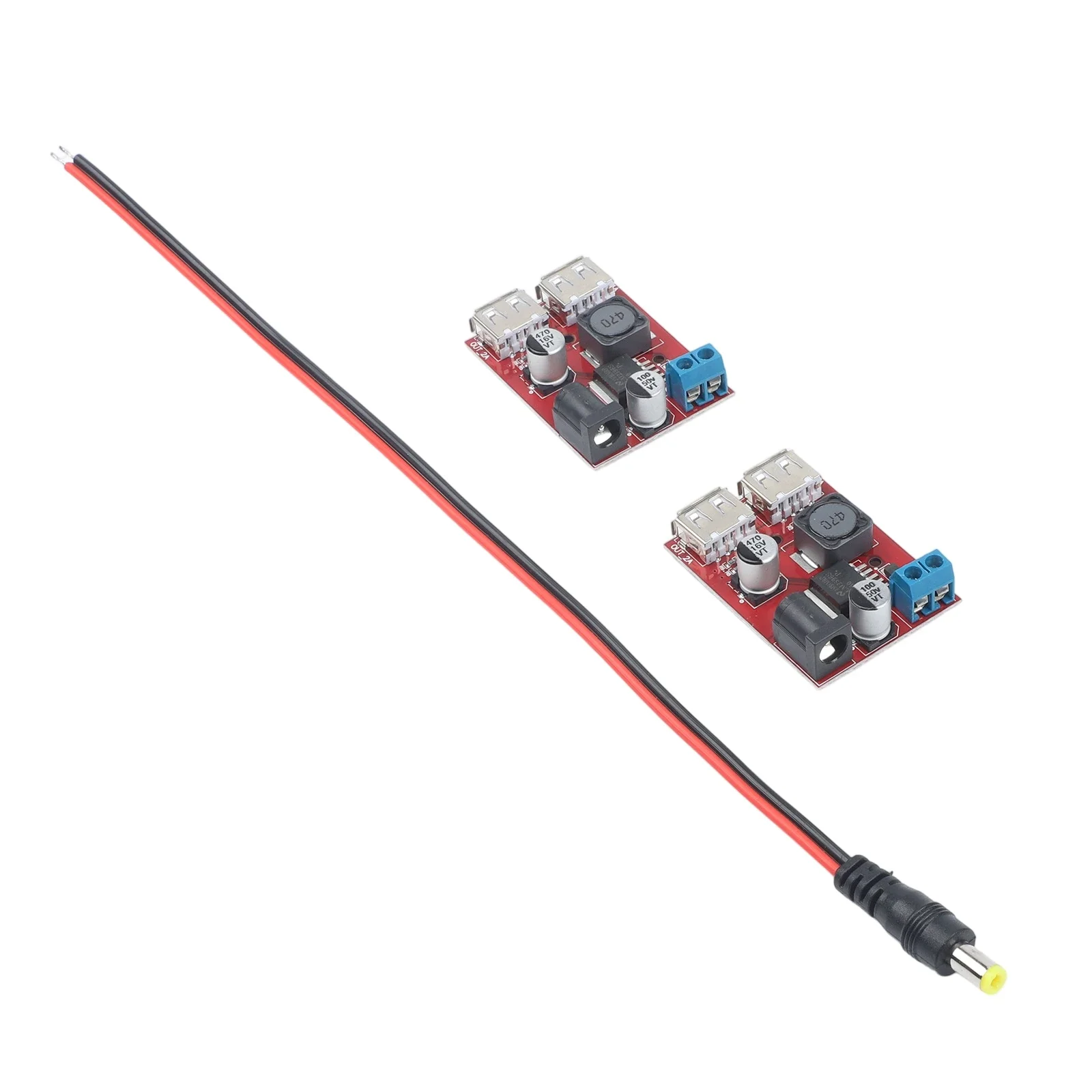 2Pcs Solar Controller Board 6V To 40V Dual USB Output 5V 3A Step Down Module For Phone Tablet Charging DIY Power Supply Kit