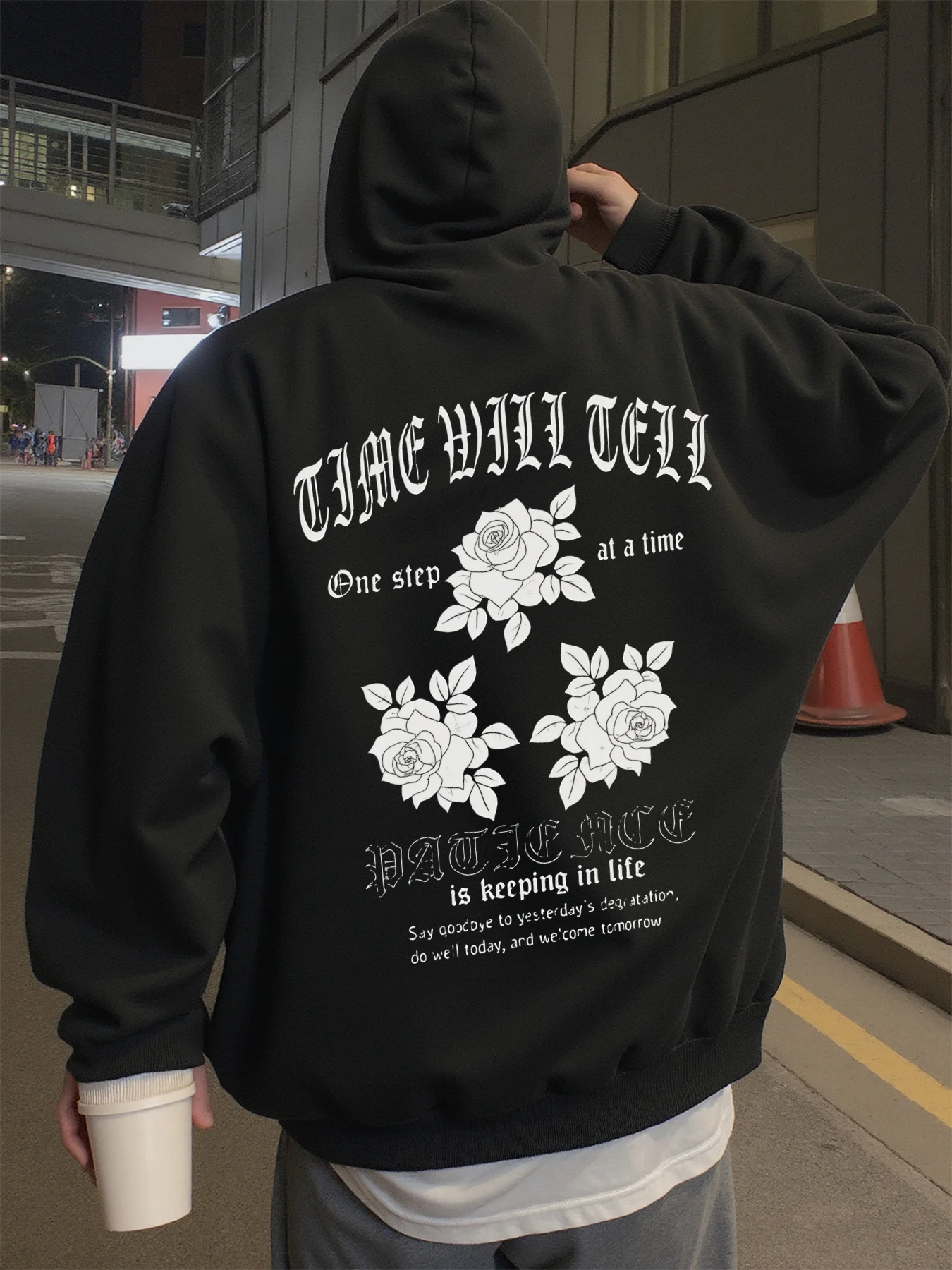 

Толстовка с капюшоном для мужчин, уличная одежда, цветочный дизайн, мужские толстовки с рисунком розы, подходят для ношения весны, осени и зимы