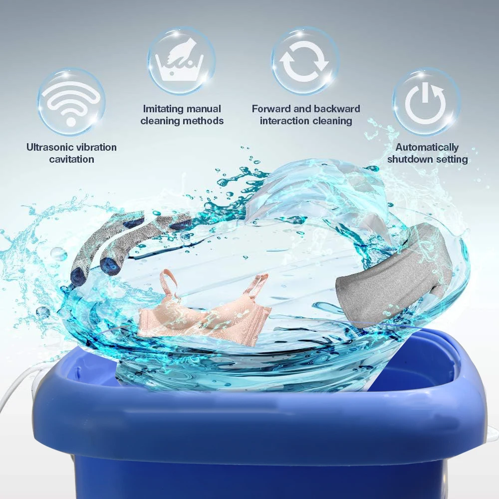 غسالة محمولة قابلة للطي، مجفف صغير، جوارب داخلية، ملابس أطفال، تنظيف منخفض الضوضاء، غسالة سفر