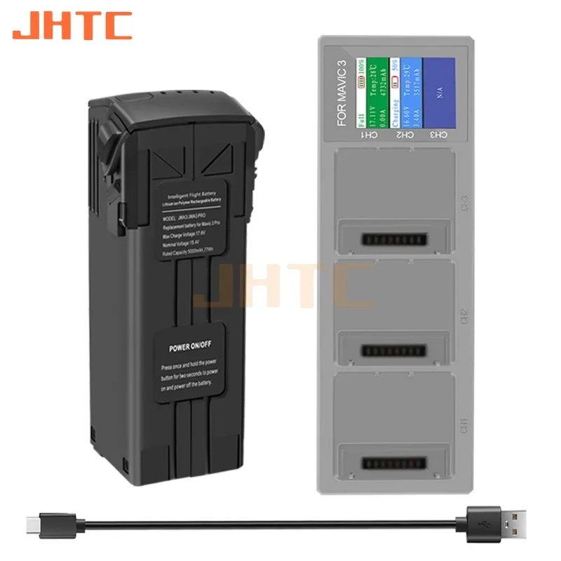 JHTC Battery for Mavic 3 Pro Cine UAV Accessories 5000mah Batteries for Mavic 3 Enterprise Series Drone Battery Charger