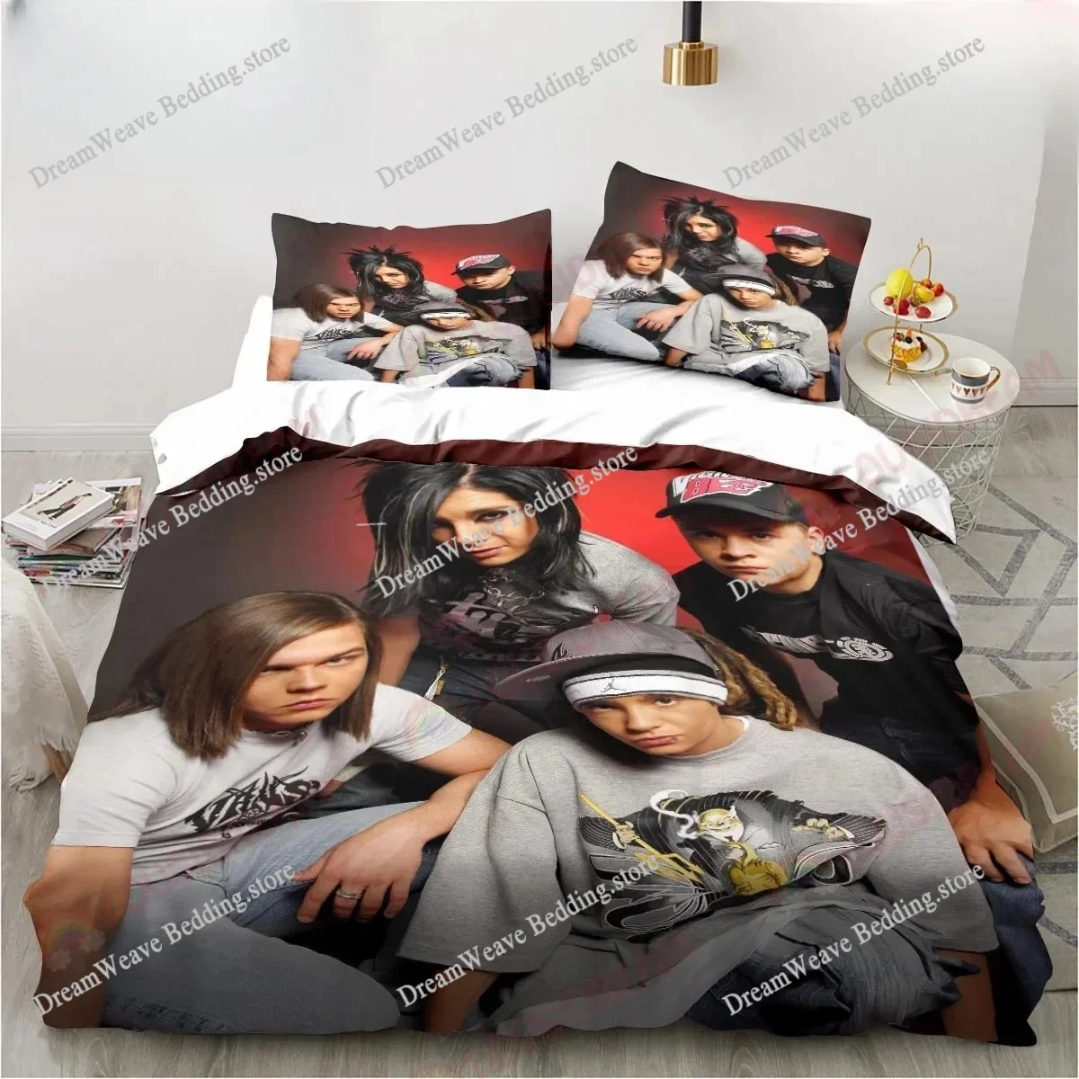 

Tokio Hotel Bedding Set Music Band Excavator Sheet Set King Twin Double Child Bedding Set ‌Microfiber Polyester Duvet Cover Sets