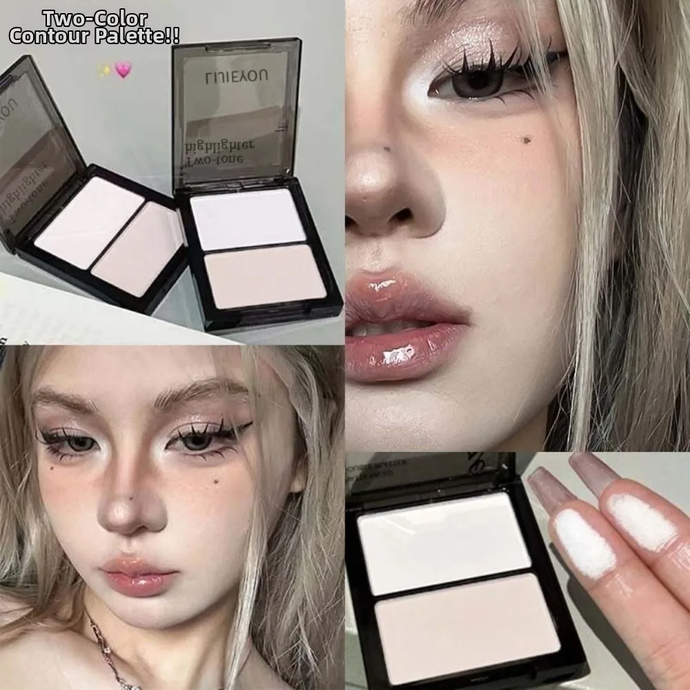 Double-color High-shine Contour Palette Reduce High Cheekbones Deepen Eye Matte Highlighter Brightening Enhancement Eye Contour