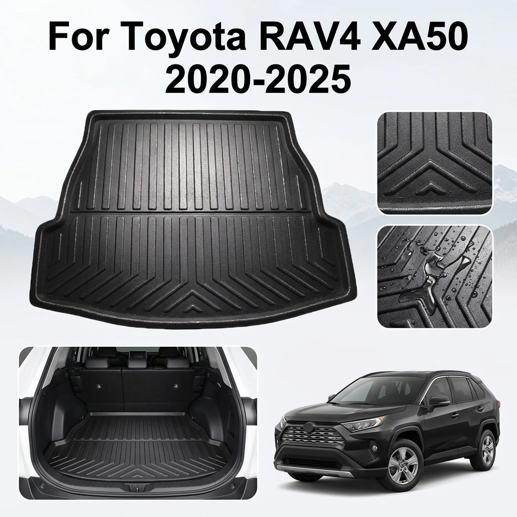Für Toyota RAV4 XA50 2020-2025 Auto-Kofferraummatte Schmutzabweisender Schutz Aufbewahrungsfach Auto-Kofferraum Bodenmatte Bodenbelag