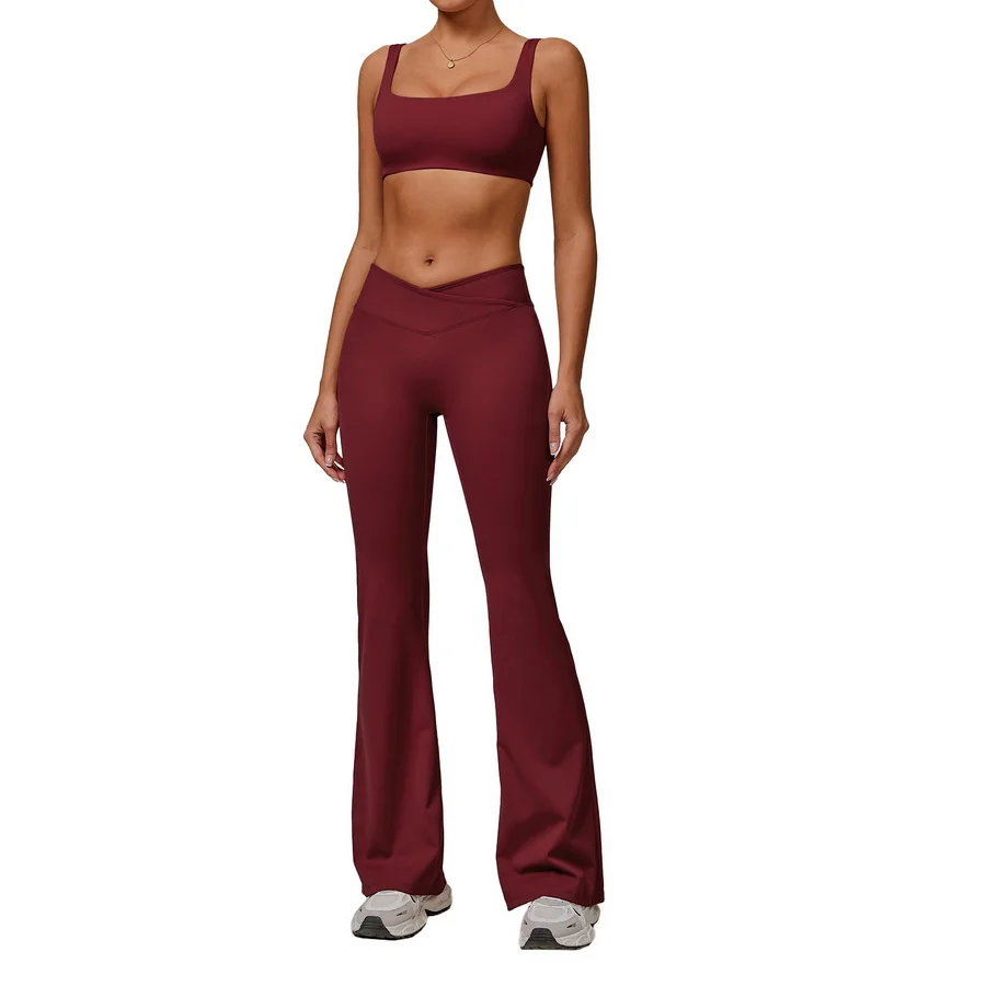 

Женский костюм для йоги, повседневный бюстгальтер с высокой талией, утягивающие расклешенные брюки, быстросохнущие леггинсы, спортивные шорты телесного цвета, спортивный комплект для отдыха и фитнеса
