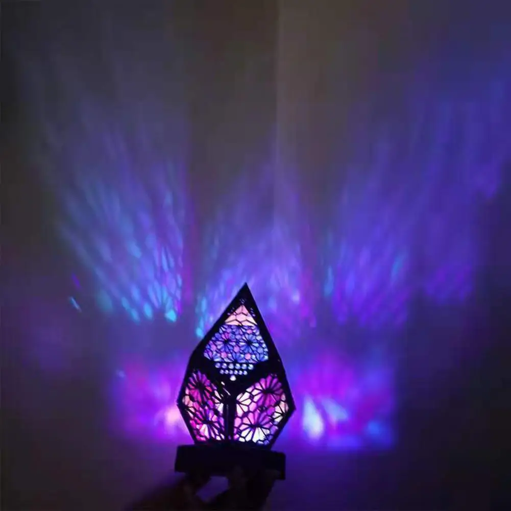 Bohemian Style Romantic Floor Light Geometric Hollow Out Projection Light Garden Decoration Projection Lamp Background Projector