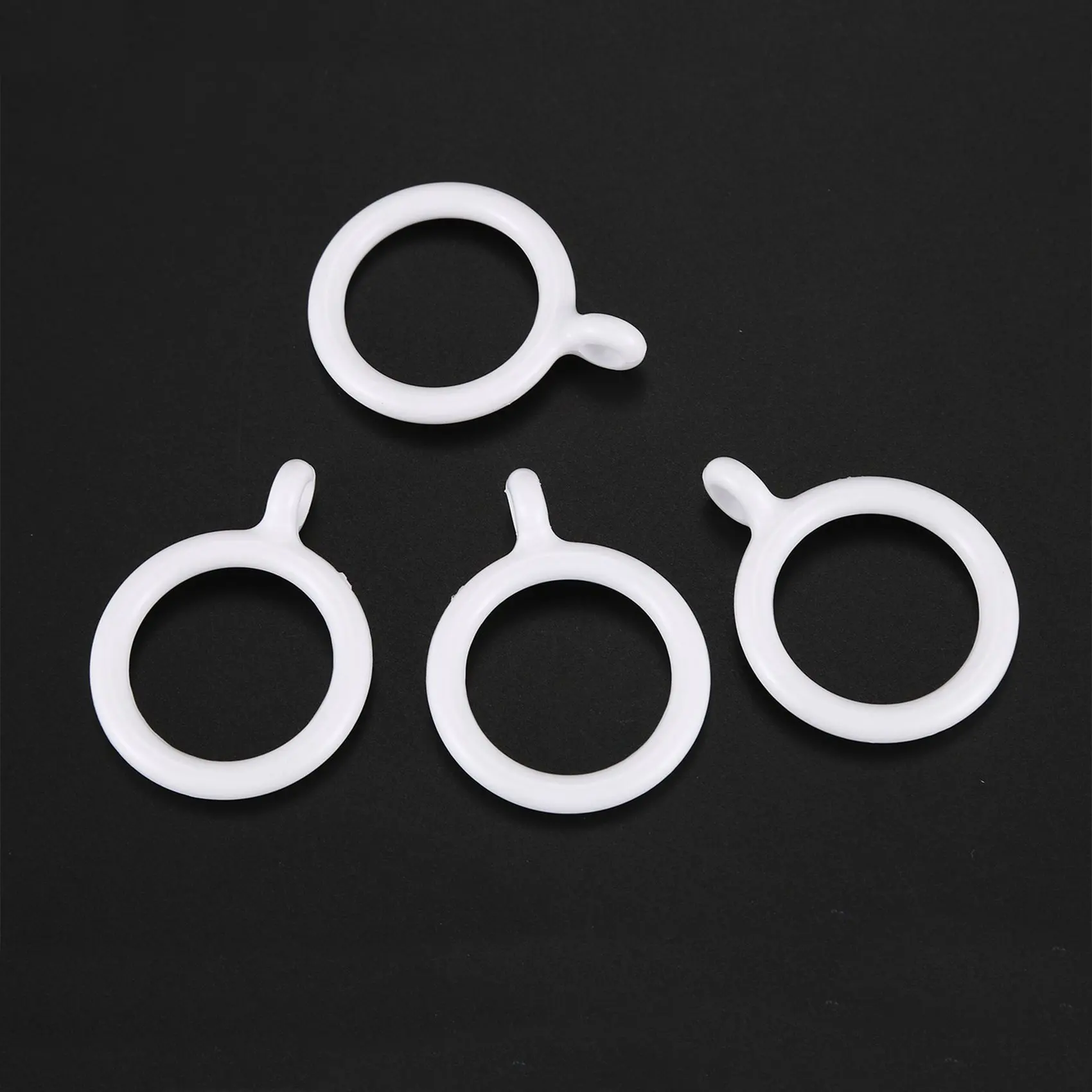 *N21R 60X حلقات ستائر بلاستيكية داخلية بيضاء مقاس 25 مم #5