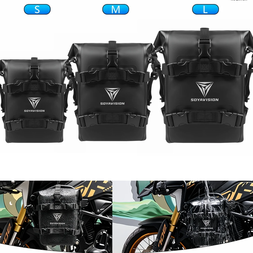 

Black SOYAVISION 8L 10L 12L Waterproof Bag Repair Tool Bag For BMW R1200GS Suzuki DL650 V-Strom Motorcycle Frame Crash Bars Bag