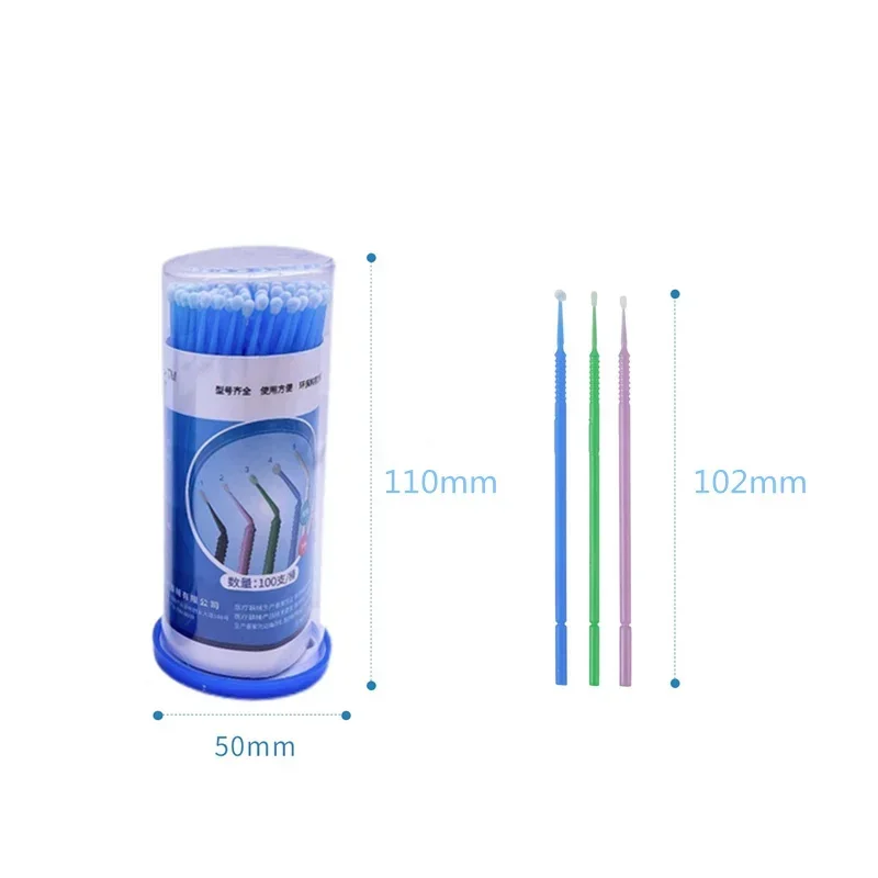 Niceden 100 units/bottle Dental materials Dental extension tools Disposable dental microbrush applicators Microfibre tip brush