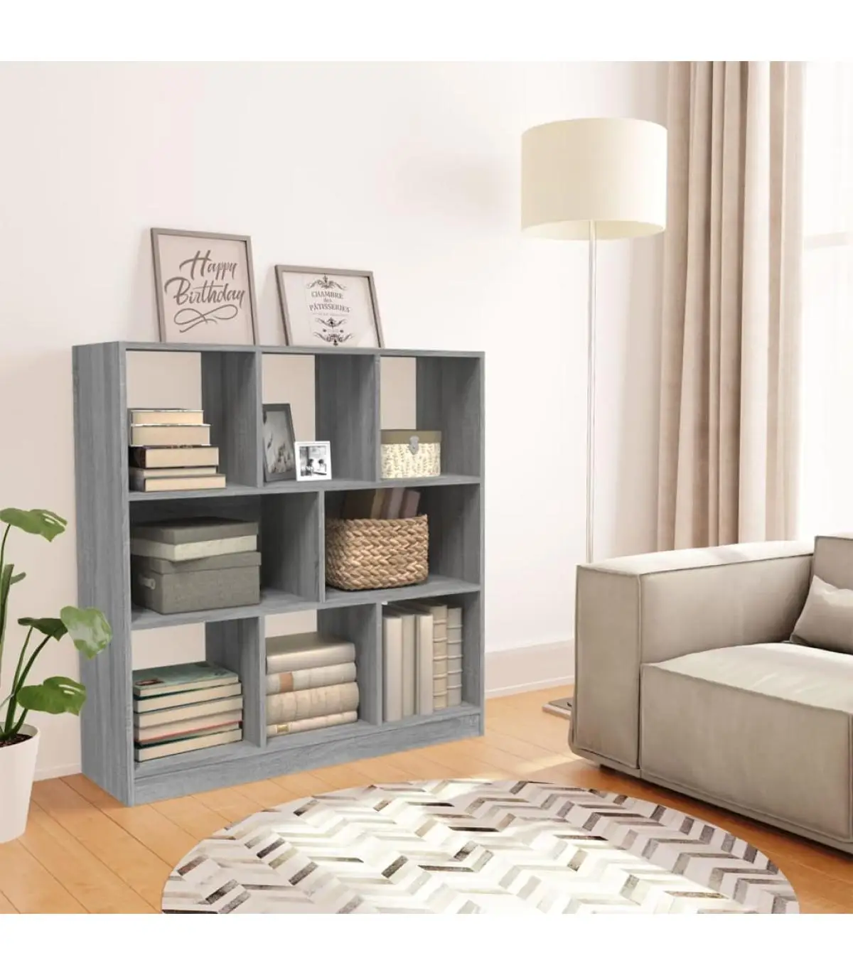 Bookcases and shelves shelving plywood gray Sonoma 97,5x29,5x100 cm