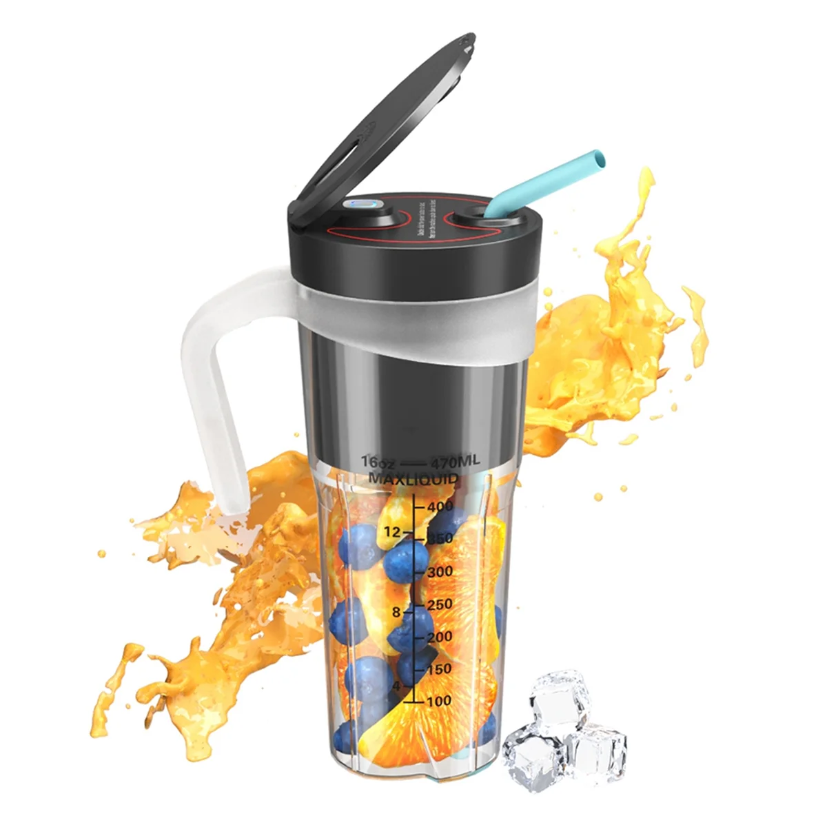 Przenośny blender do koktajli Elektryczny blender do soków Przenośny blender do koktajli Blender do owoców Czarny