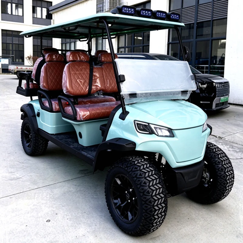 Electric Golf Buggy 4 Seater 60V AC Motor Disc Brake Cargo Tray for Farm Hunting Resort Cart