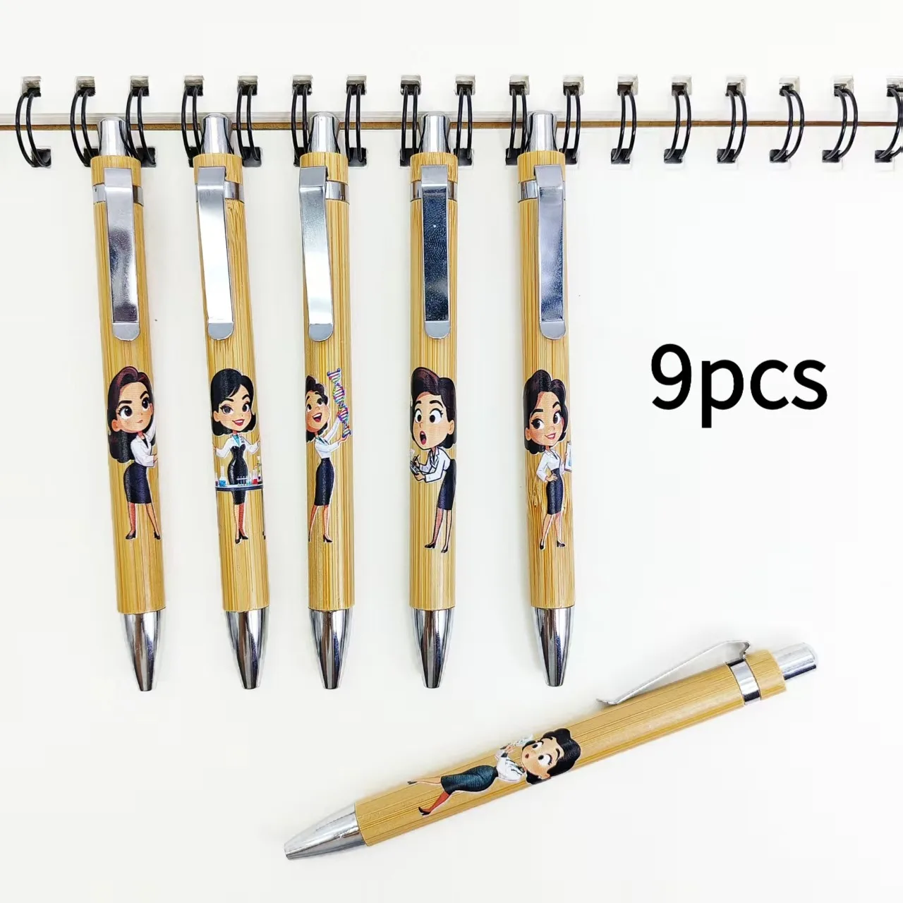 6 قطعة/9 قطعة سلسلة عالم جميل موضوع قلم حبر جاف عالم البحوث هدية القلم طالب الكتابة التوقيع #4