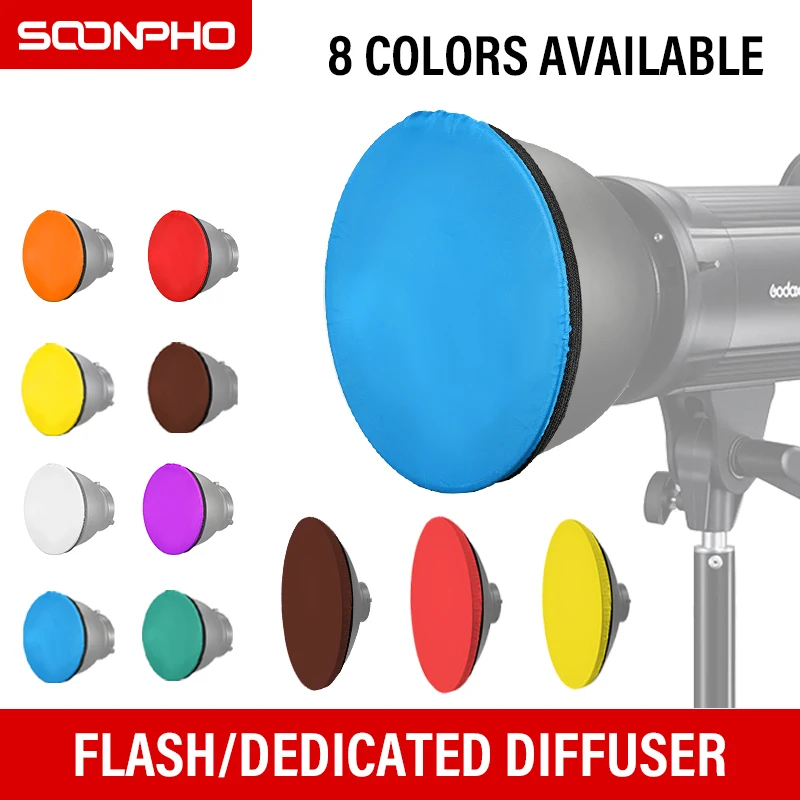 Soonpho 18 см 42 см 55 см рассеиватель мягкого света для фотосъемки 6 цветов тканевый фильтр для крепления Bowens со стандартным тенером блюдо сотовая сетка