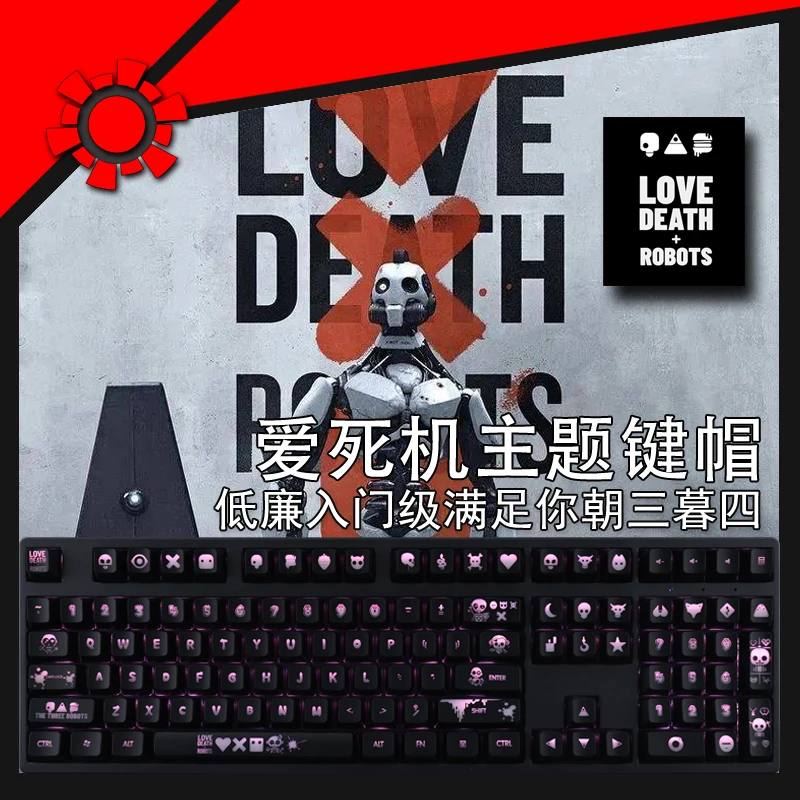 

1 Set Love Death Robots Anime Backlit Keycaps For Logitech G610 G512 Razer BlackWidow Huntsman Corsair K70 K95 K100 Key Caps