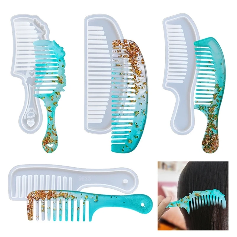 Silicone Mold Comb Casting Mold Jewelry Resin Mould Handcraft Epoxy Accessories Fashion Craft Supplies Clear Base Y08E