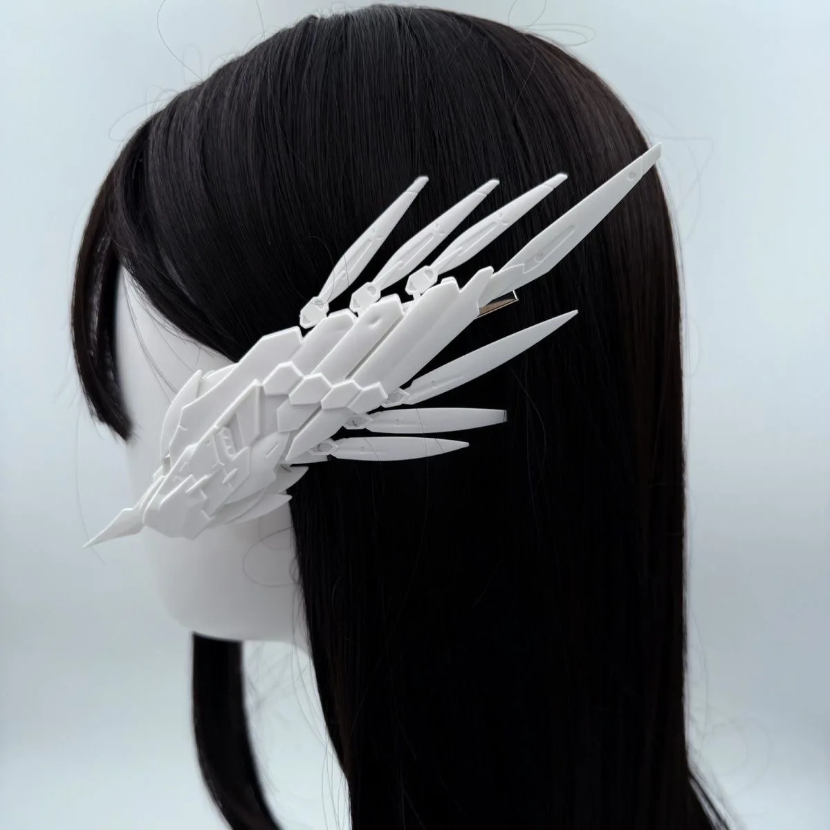 Cyberpunk Mechanical Hair Clips, Mecha Girl Headpiece, Futuristic Hair Accessories, Duckbill Barrettes for Cosplay Costume