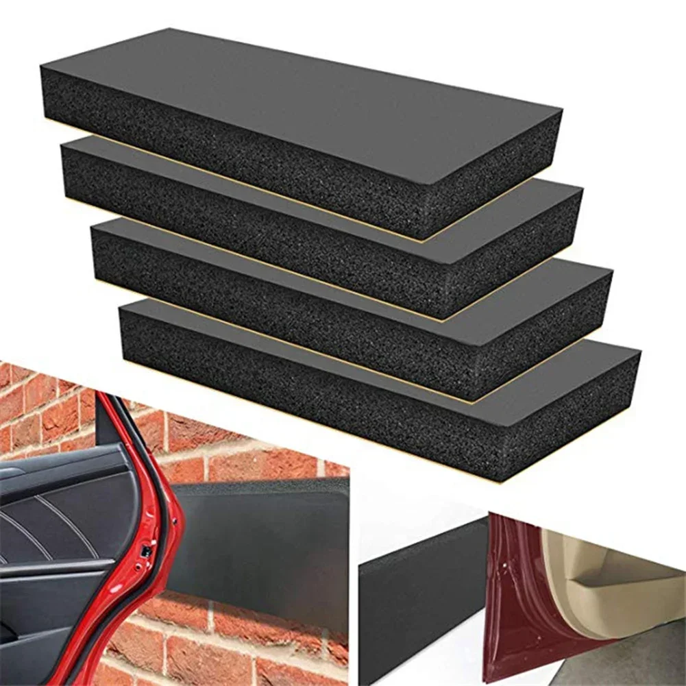 4Pcs 30X10X3cm Black Rubber Plastic Foam Garage Wall Protector Door Protection Strips Fits For Parking Spaces/ Warehouses