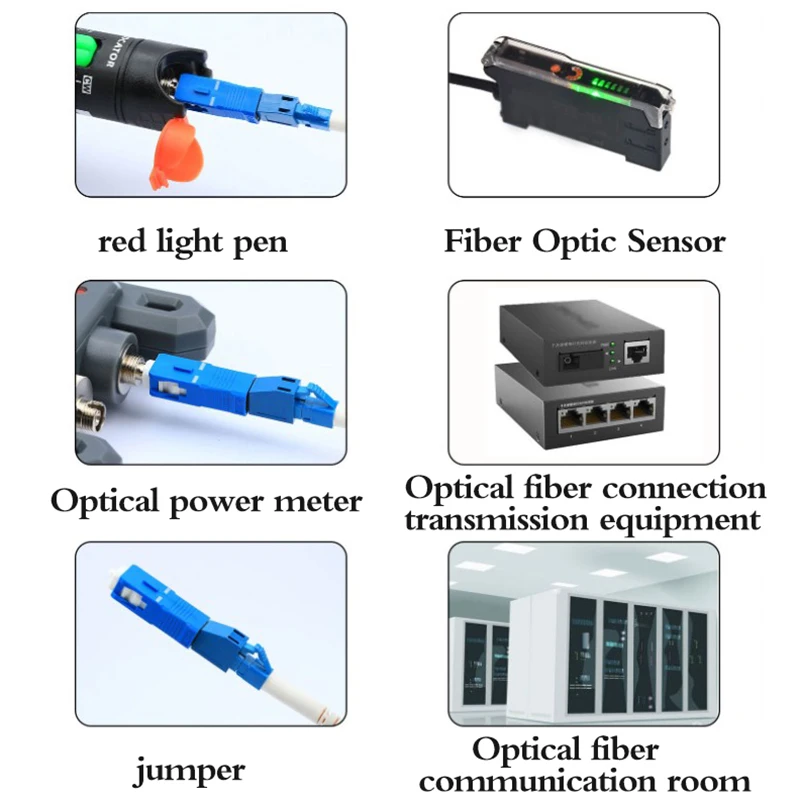 1pc Single Mode SC Male to LC Female Hybrid Optical Fiber Adapter Connector for Optical Power Meter Accessories Replacement