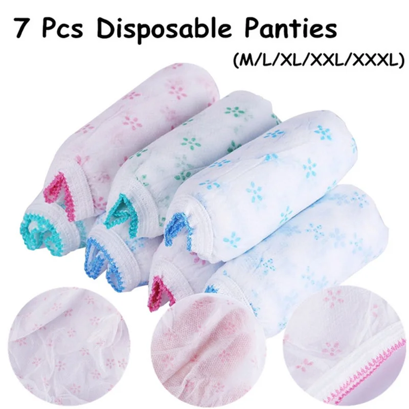 7PCS/set Women Disposable Cotton Underwear Travelling Postpartum Panties Menstrual Period Underpants Underwear Pregnancy Panties