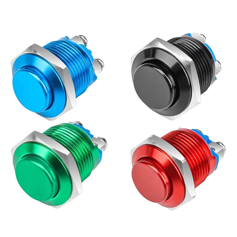 16 мм мгновенный высокий чехол водонепроницаемые металлические кнопочные переключатели автомобильный выключатель питания с винтомTermina
