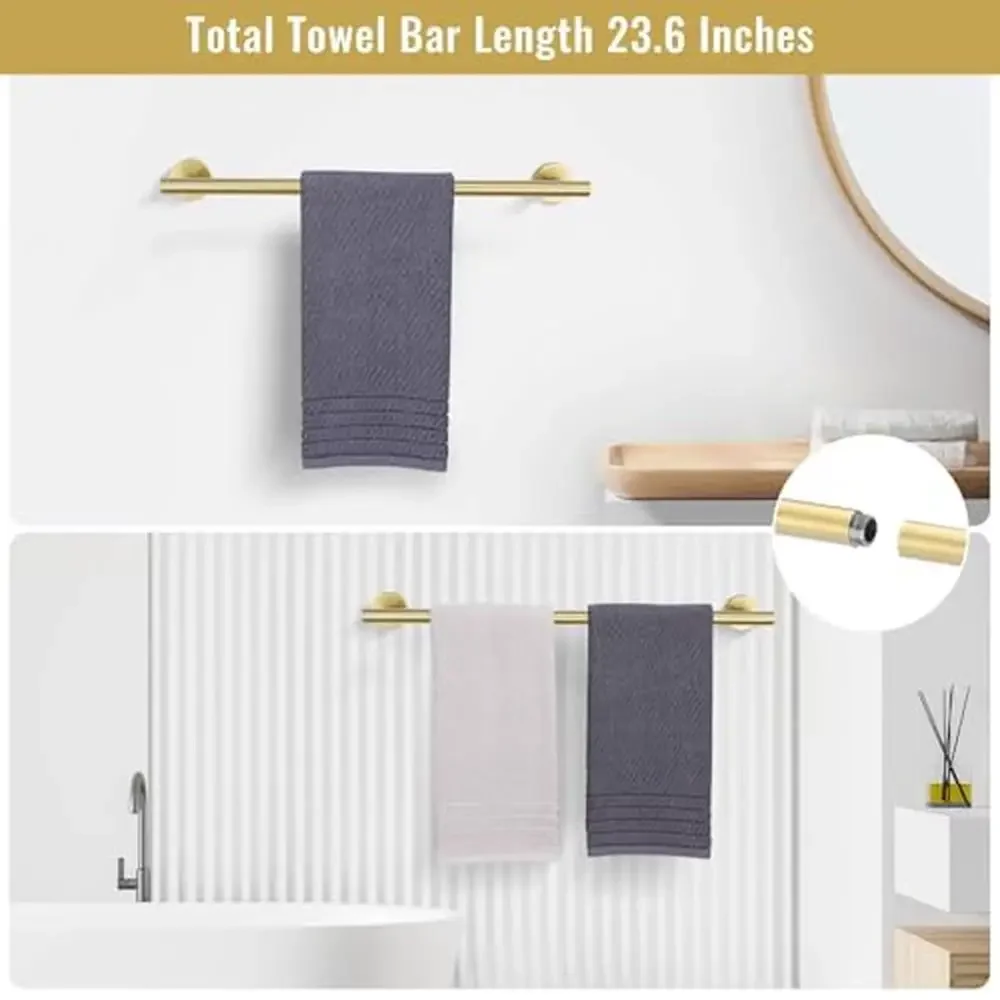 Bathroom Accessories Set Stainless Steel Towel Bar Rack 10-Piece Wall Mounted Kit