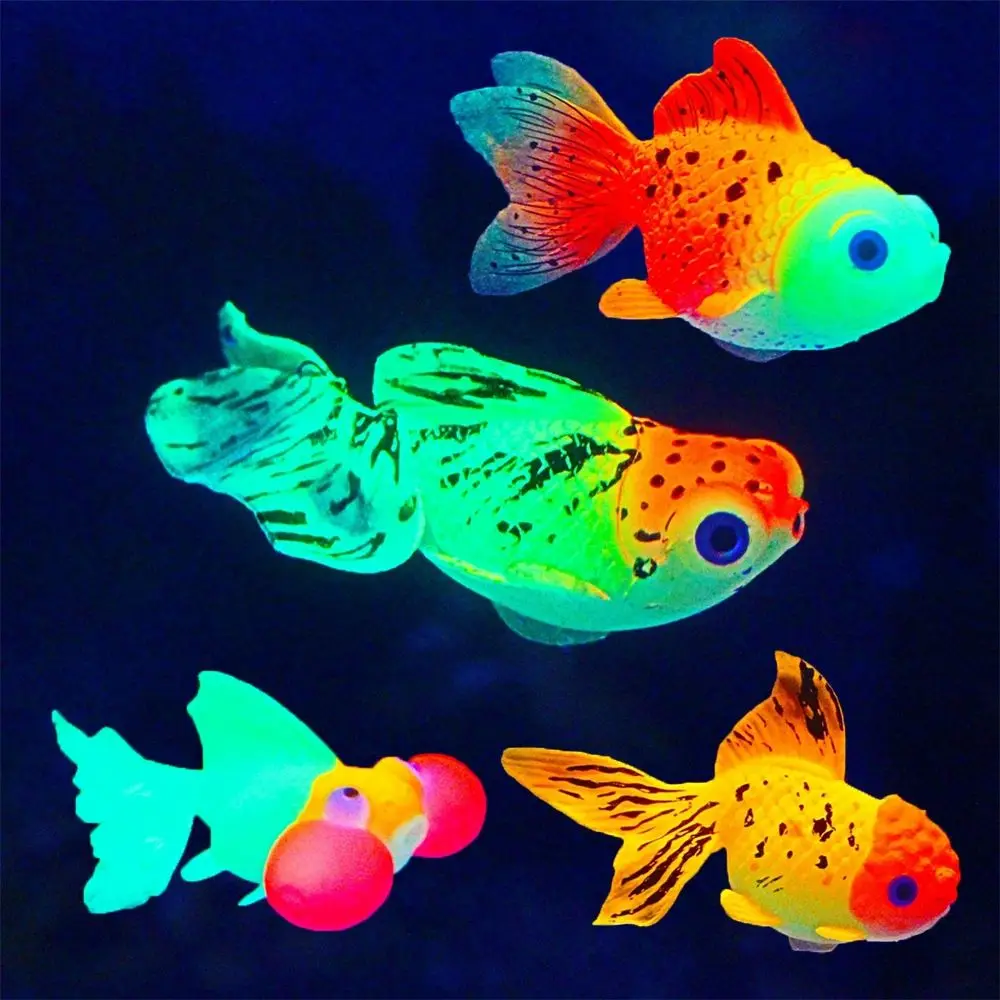 Dark Silicone Aquarium Goldfish Luminous Night Light Fish Tank Landscape Artificial  Fish Simulation Fish Underwater Ornaments