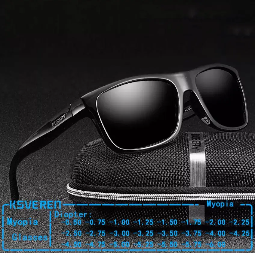 

-0.5 To -6.0 Tinted Myopia Lens Sunglasses Men Women Classic Vintage Square Prescription Nearsighted Eyewear Shade Sun Glasses
