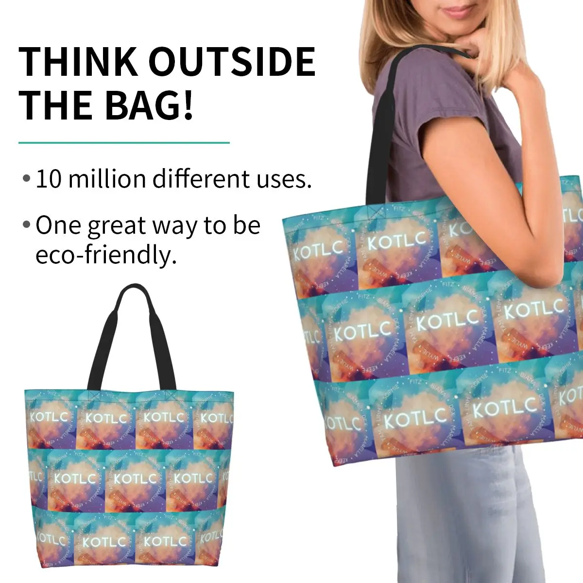 KOTLC Keeper Of The Lost Cities Inspired Starry Sky Alicorn Shopping Tote Bag Canvas Shoulder Bags Shopper Grocery Handbag