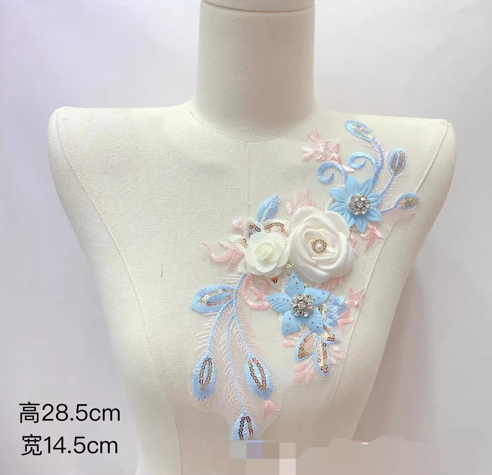 

2 шт. 3D-аппликации с цветочной вышивкой, нашивки для свадебных платьев ручной работы, аксессуары для декора одежды