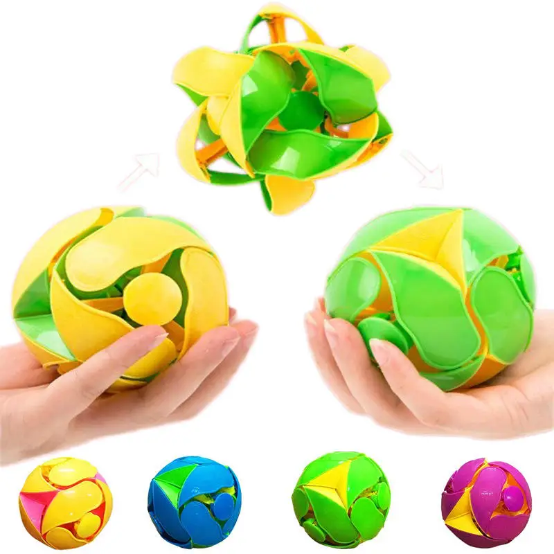 1Pc Funny Color Changing Ball Toy Creative Hand Thrown Magic Ball Decompression Toy for Kids Adults Gift Boy No Battery Required