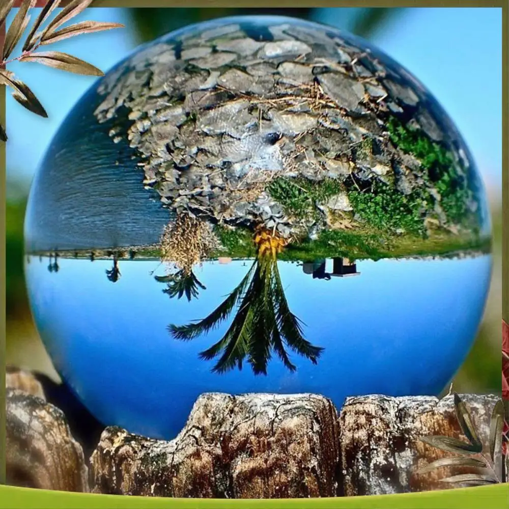 

New-Transparent Color Glass Crystal Ball Healing Sphere Photography Props Ball Decor