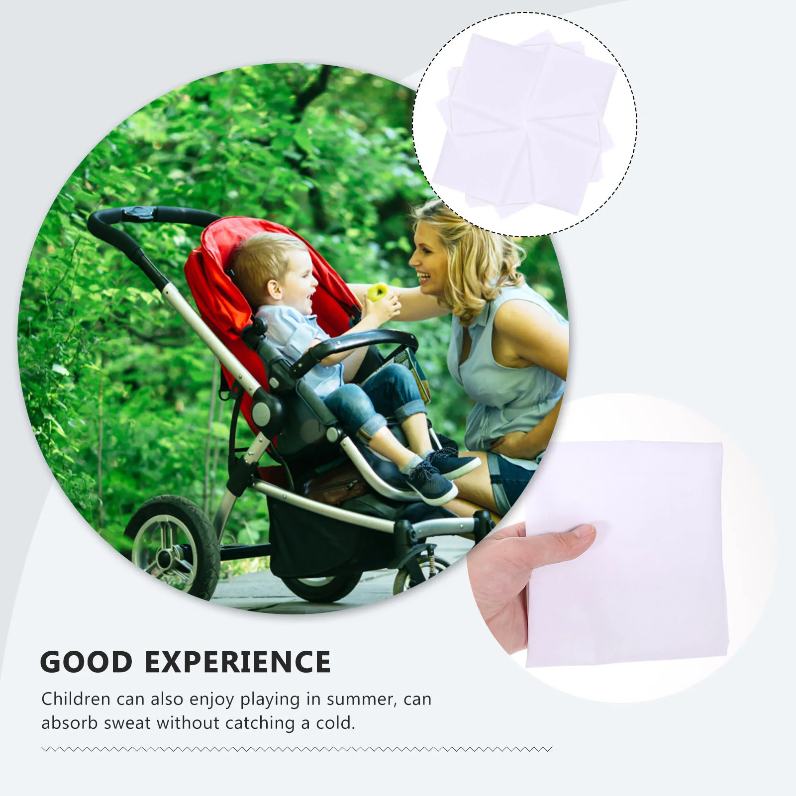 

12Pcs Absorbent Sweat Towels High-Grade Cotton Comfortable Breathable Toddler Back Pads Baby Sweat Burp Cloth Towels