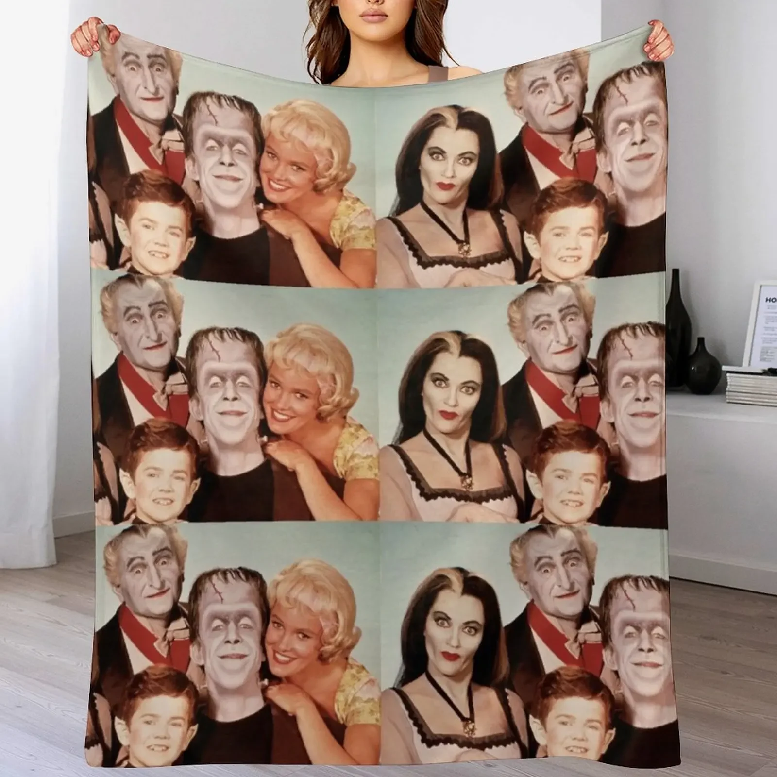 The Munsters - vintage 60s TV show Throw Blanket Cozy Sofa Blanket for TV Watching Napping