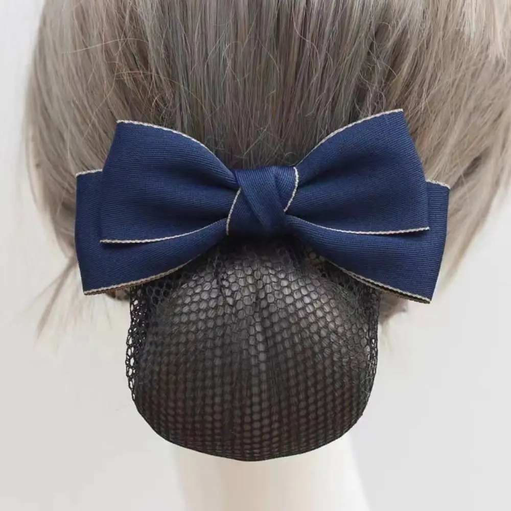 

Fashion Ribbon Bowknot Spring Clip Headwear Hairpin Hair Net Cover Barrette Hair Accessories Bun Snood Waiter