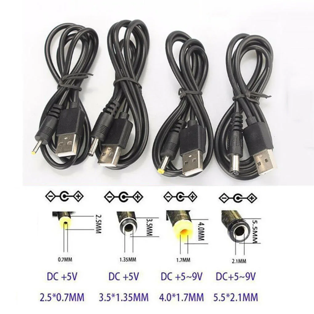 USB to DC Adapter Cable USB Charging Cable Converter Cord with 2 Male Connectors  3 5x1 35mm