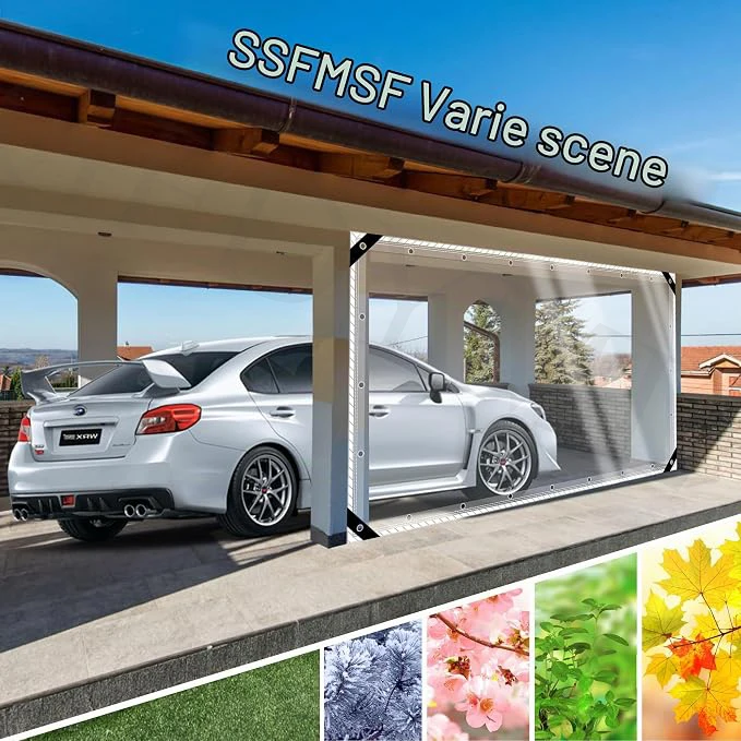 Strapazierfähige transparente PVC-Reißverschlussplane, wasserdicht, winddicht und reißfest, geeignet für Gewächshäuser, Innenhöfe, Gärten. – Detail 6