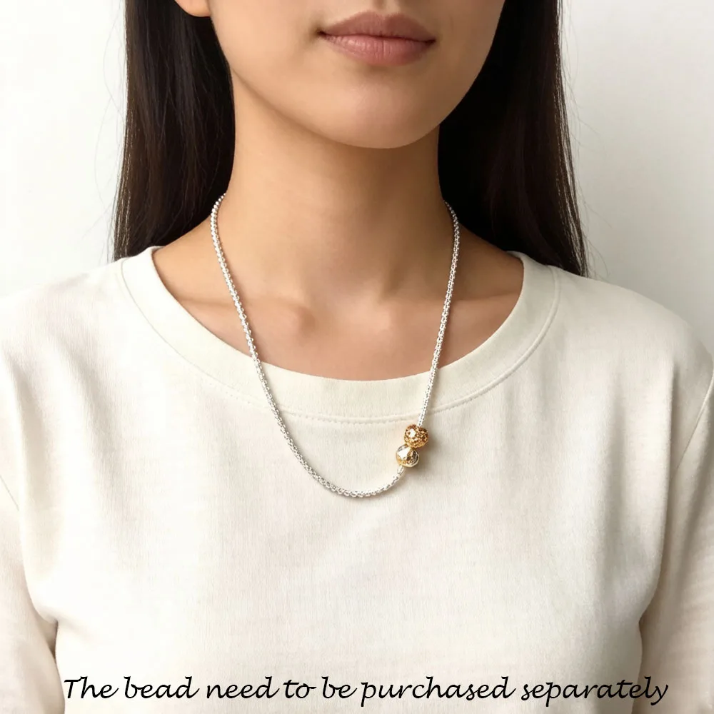 Necklace Basic Rose Glod,2017 Brand 925 Sterling Silver  Strand Fashion Jewelry Europe Style Bijoux Gift For Men Women Friend
