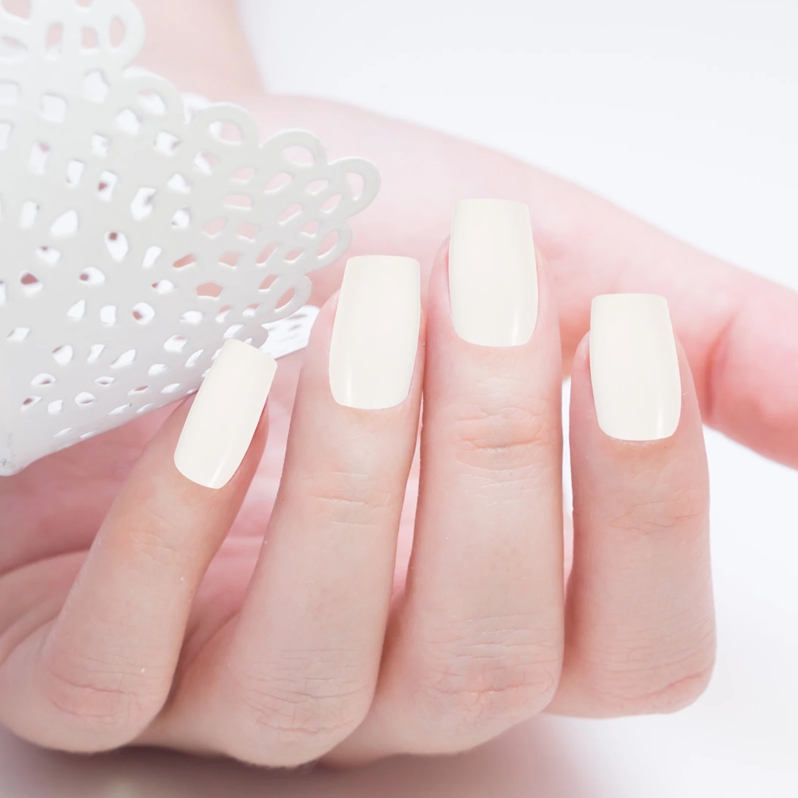 

500 Pcs Coffin Nails Tips Fake Fingernail Decors Long Manicure Stickers Durable ABS Plastic Nail Art Patch False Nails France
