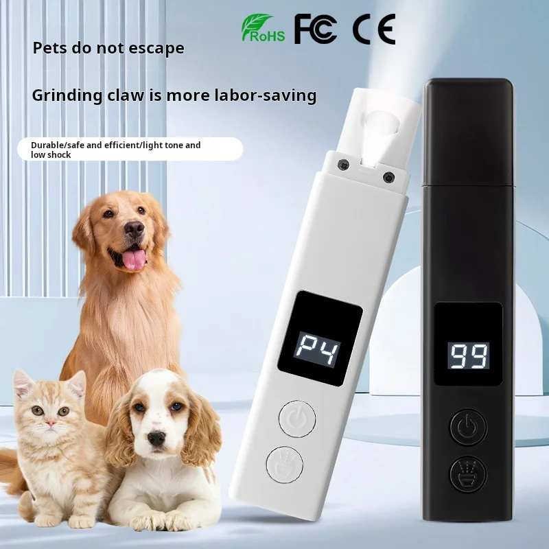 Painless USB Charging Dog Nail Grinders Rechargeable Pet Nail Clippers Quiet Electric Dog Cat Paws Nail Grooming Trimmer Tools